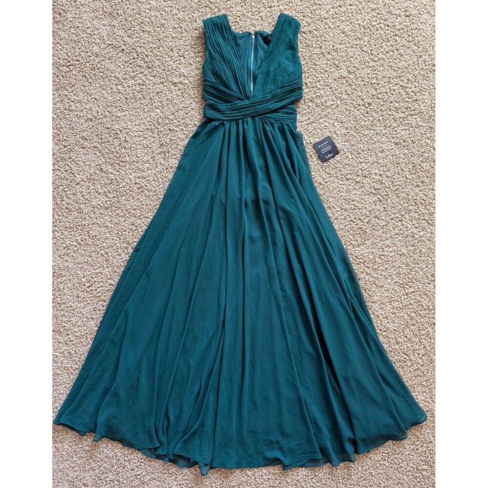 Lulus Vivid Imagination Emerald Green Cutout Maxi Dress Sz XS Gown Formal NWT